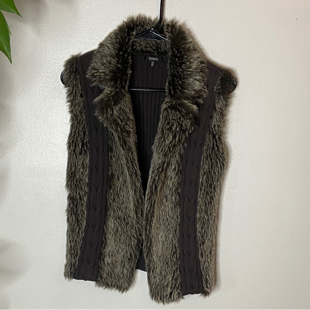 XOXO Brown Faux Fur Vest